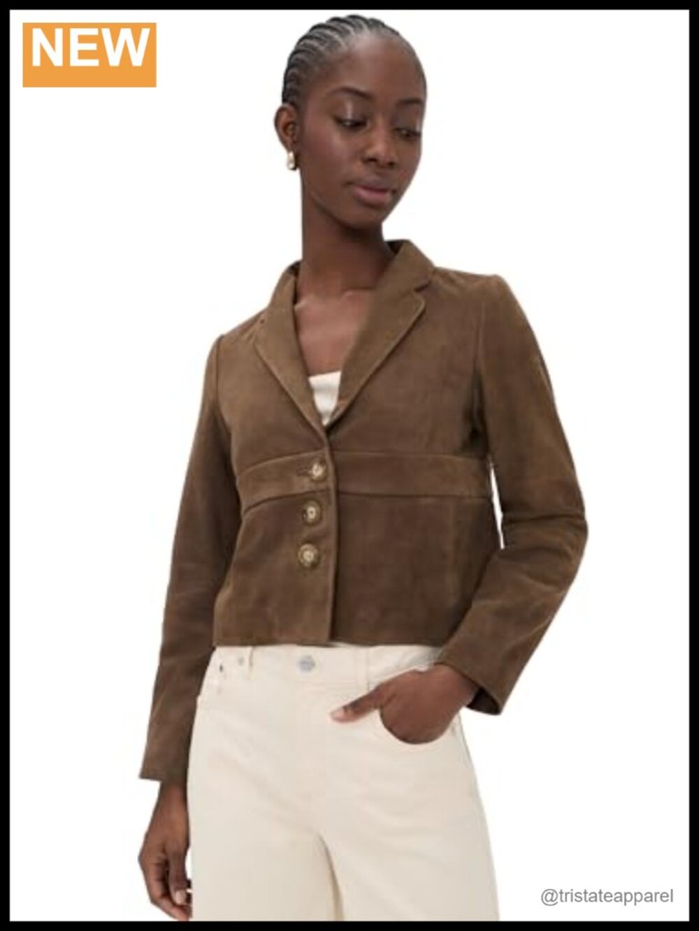 Suede Aviator Jacket Button Front Leather Faux Fur